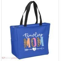 Bowling Mom Cute Bowling Game Mother's Day Leopard Gift Tote Bag thumb 2