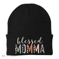 Blessed Momma Cute Leopard Print Beanie thumb 0