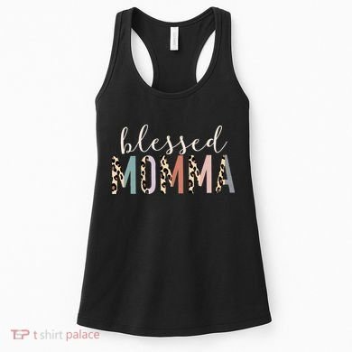 Blessed Momma Cute Leopard Print Women's Tank Top