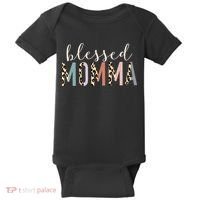 Blessed Momma Cute Leopard Print Baby Bodysuit thumb 0