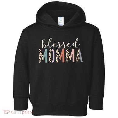 Blessed Momma Cute Leopard Print Toddler Hoodie