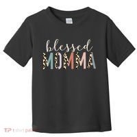Blessed Momma Cute Leopard Print Toddler T-Shirt thumb 0