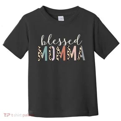 Blessed Momma Cute Leopard Print Toddler T-Shirt