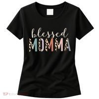 Blessed Momma Cute Leopard Print Women's T-Shirt thumb 0