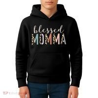 Blessed Momma Cute Leopard Print Kids Hoodie thumb 4