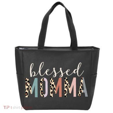Blessed Momma Cute Leopard Print Tote Bag