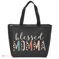 Blessed Momma Cute Leopard Print Tote Bag thumb 0