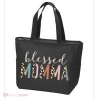 Blessed Momma Cute Leopard Print Tote Bag thumb 3
