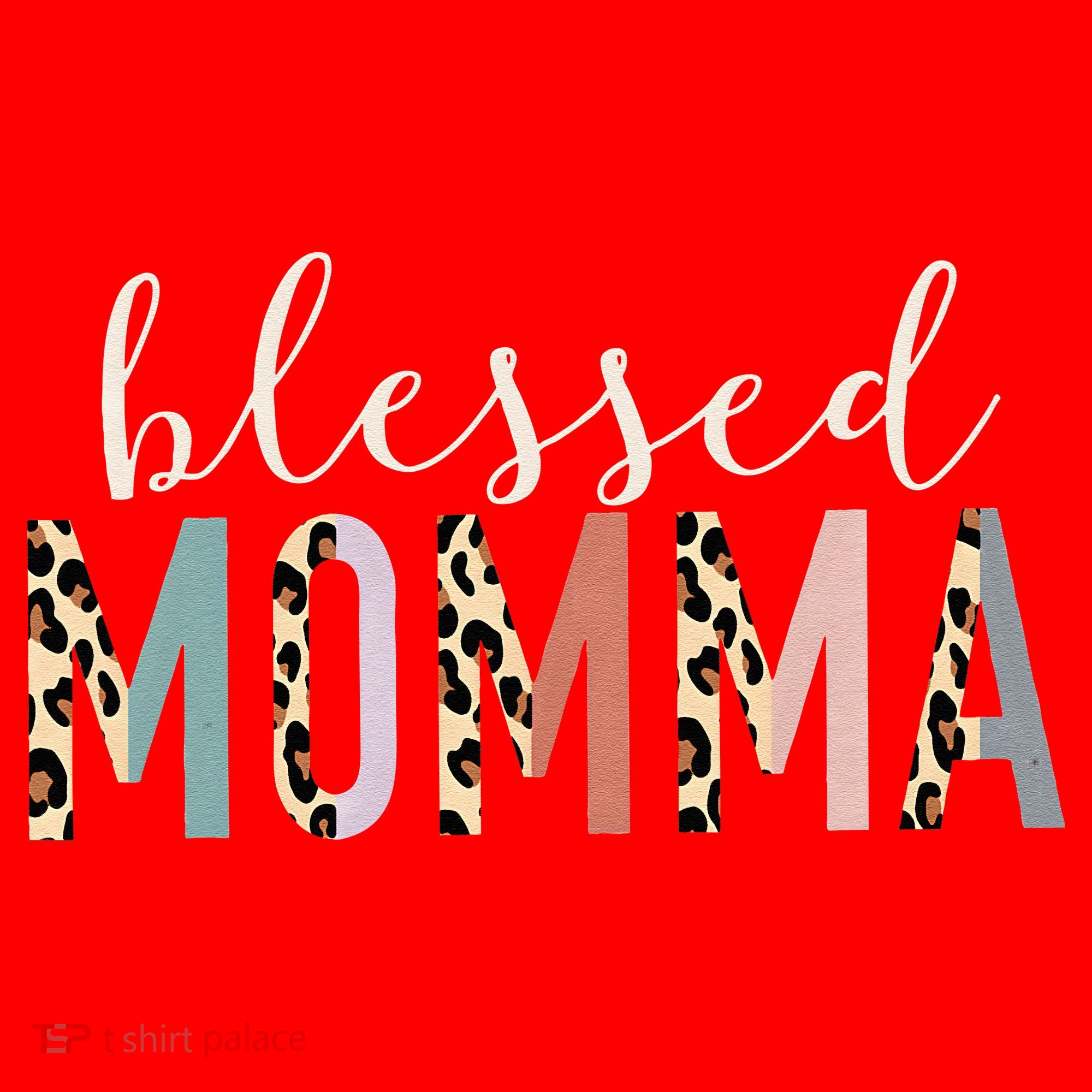 Blessed Momma Cute Leopard Print Santa Hat