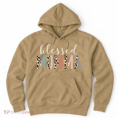 Blessed Momma Cute Leopard Print Hoodie