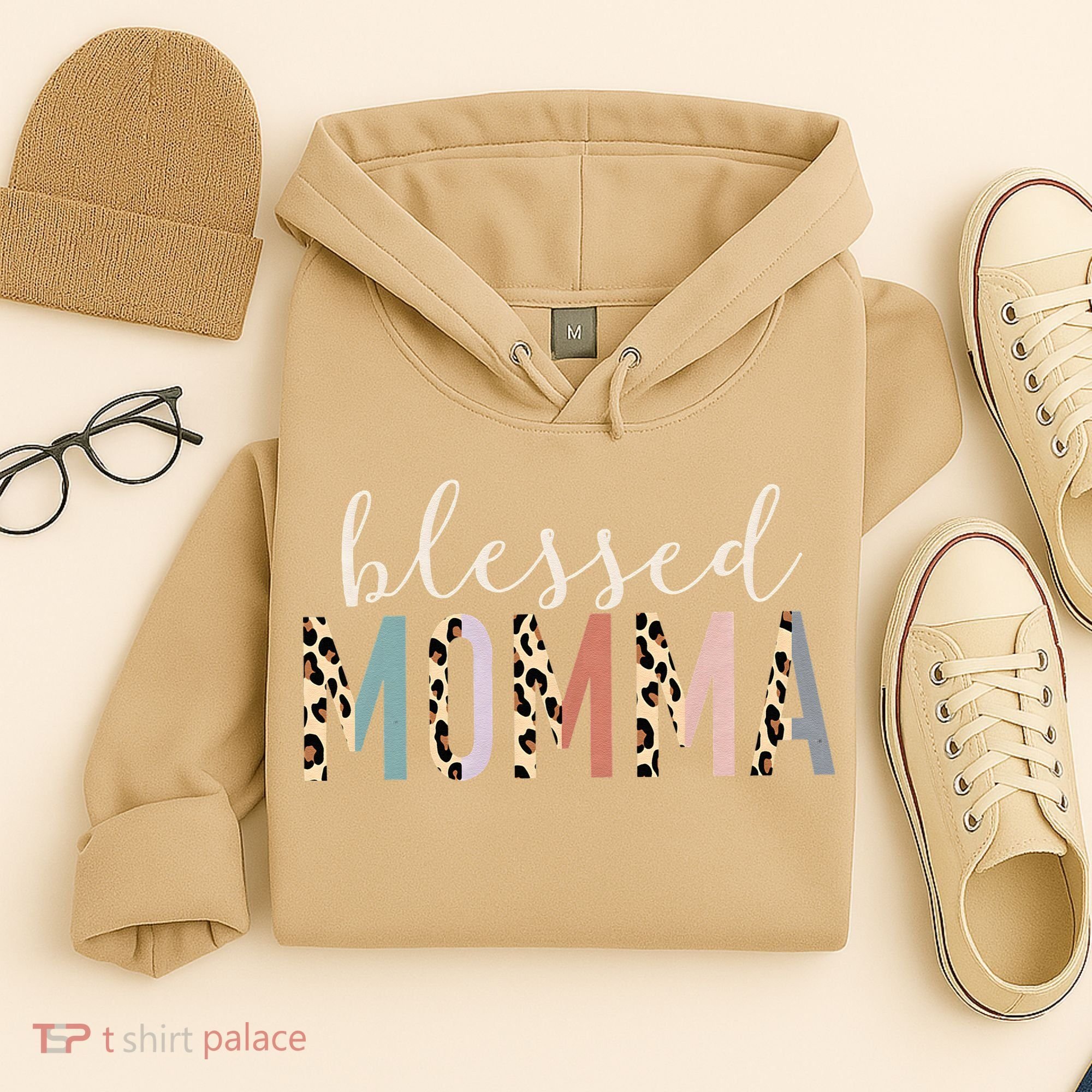 Blessed Momma Cute Leopard Print Hoodie