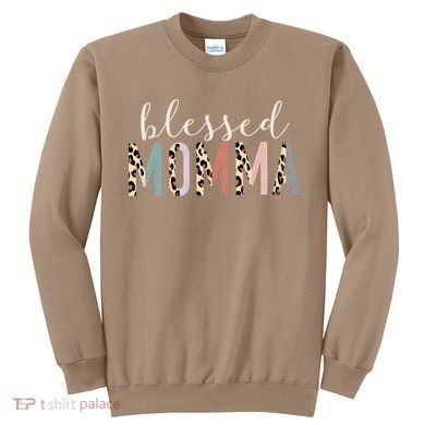 Blessed Momma Cute Leopard Print Sweatshirt