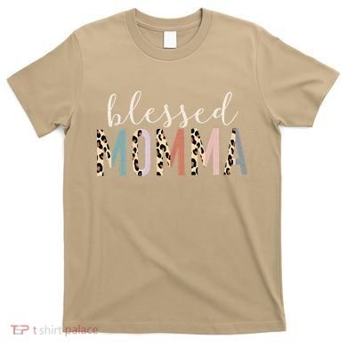 Blessed Momma Cute Leopard Print T-Shirt