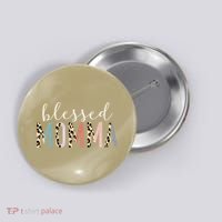 Blessed Momma Cute Leopard Print Button thumb 0