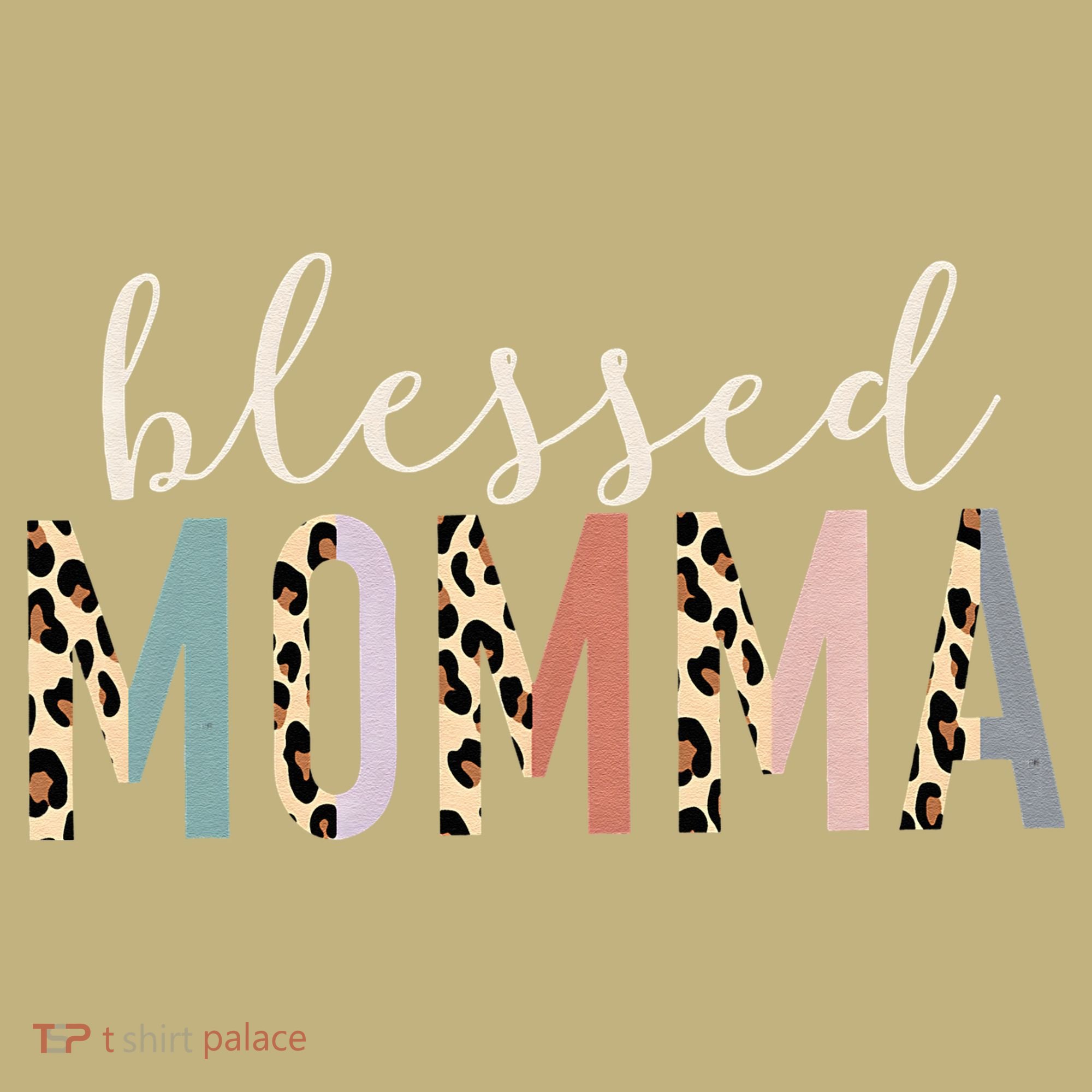 Blessed Momma Cute Leopard Print Button