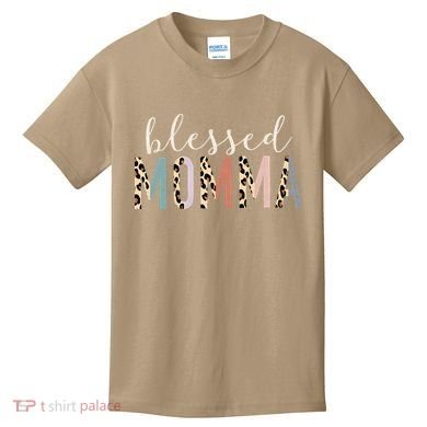 Blessed Momma Cute Leopard Print Kids T-Shirt