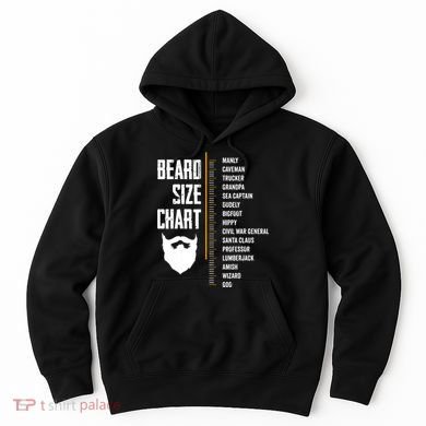 Beard Measurement Chart Beard Length Funny Growth Chart Hoodie