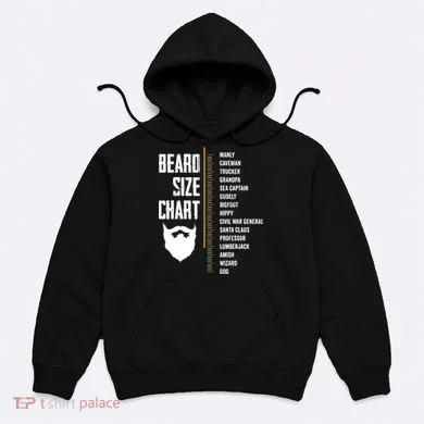 Beard Measurement Chart Beard Length Funny Growth Chart Hoodie