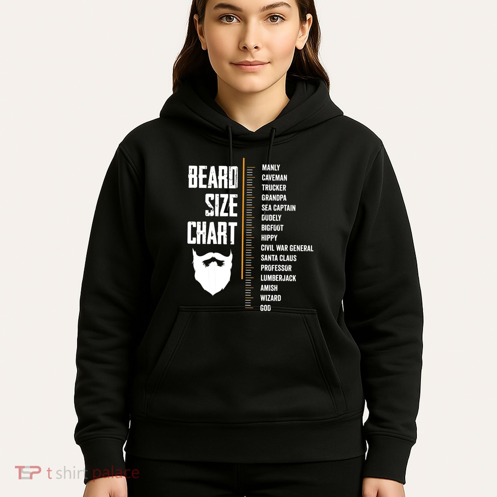 Beard Measurement Chart Beard Length Funny Growth Chart Hoodie