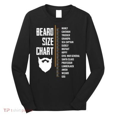Beard Measurement Chart Beard Length Funny Growth Chart Long Sleeve Shirt