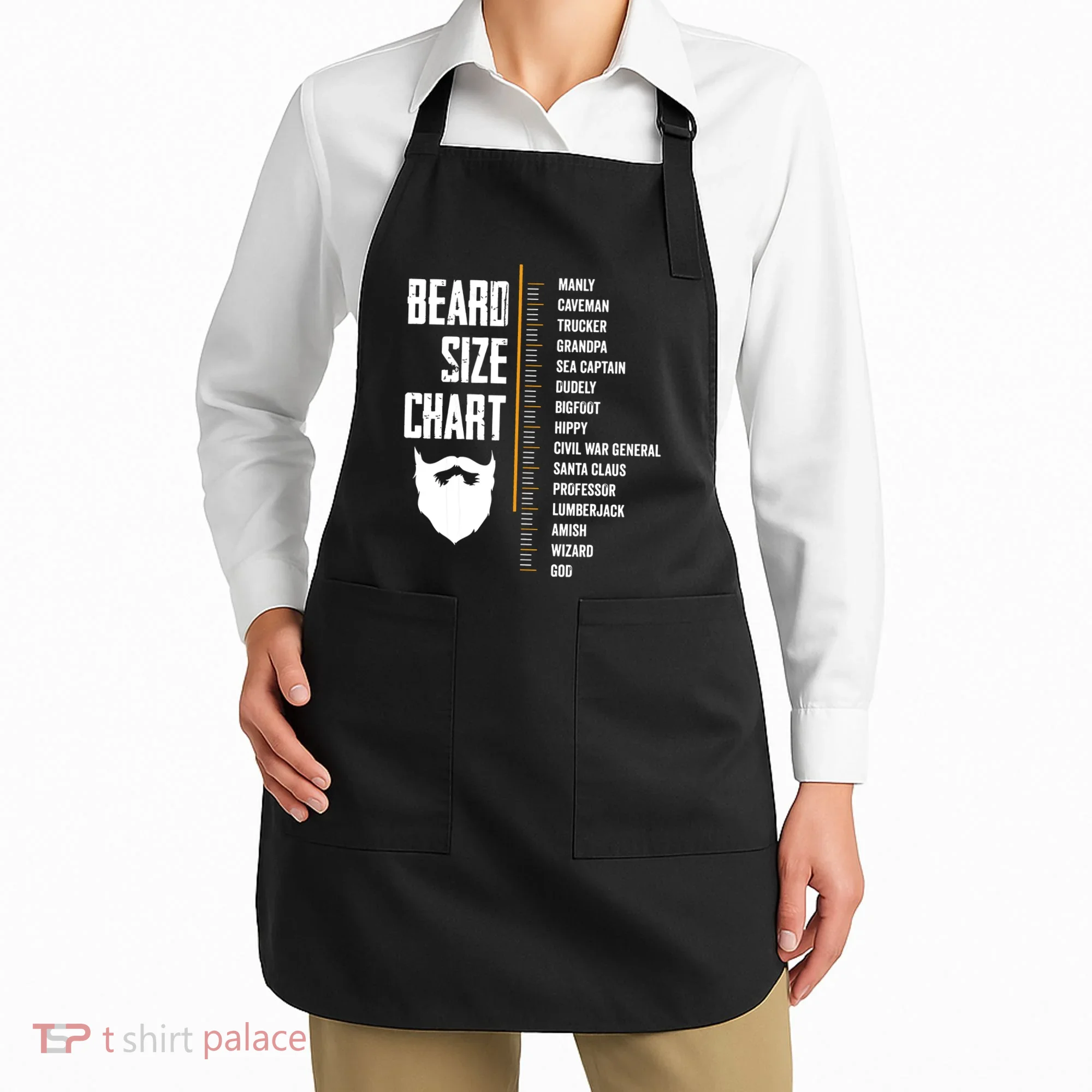 Beard Measurement Chart Beard Length Funny Growth Chart Apron