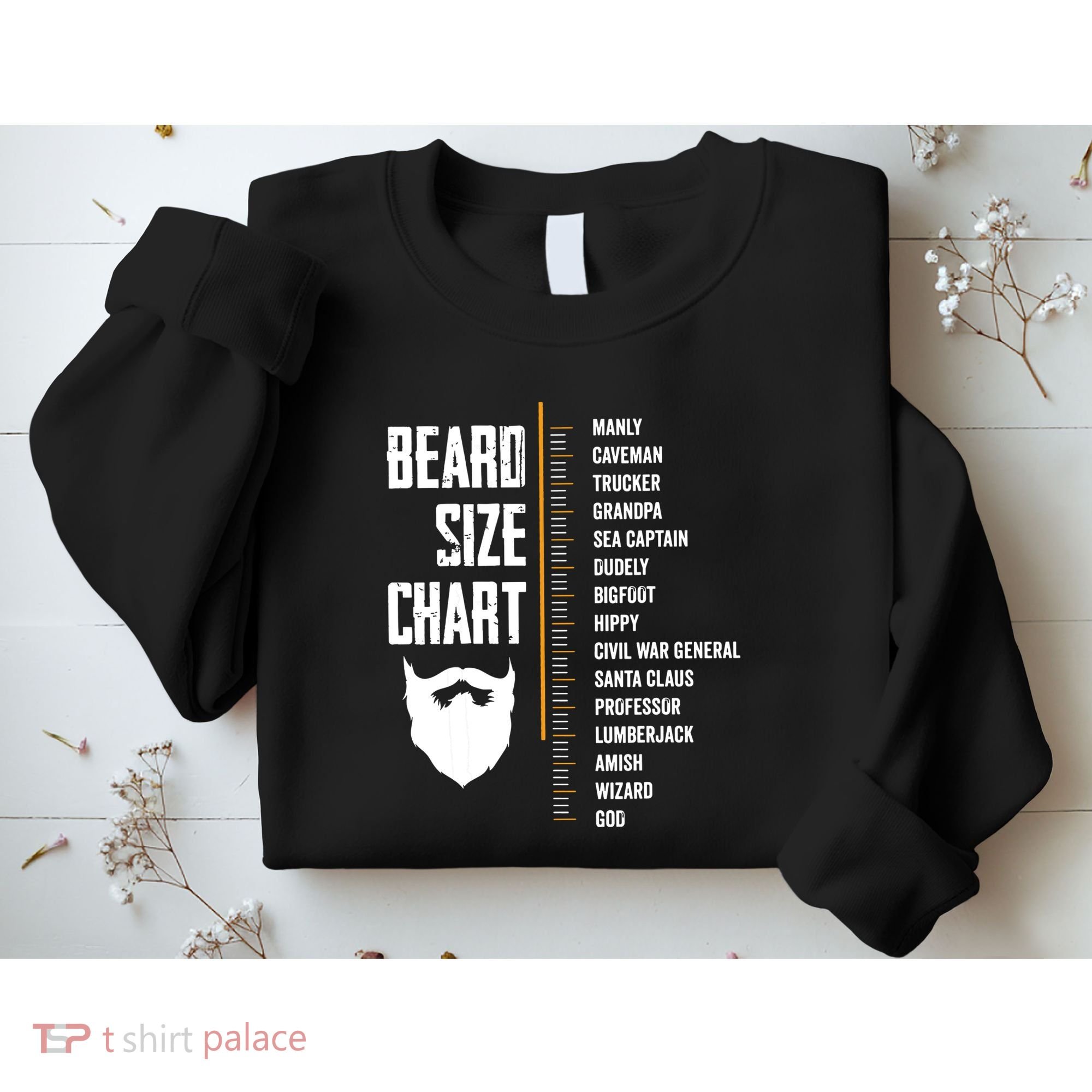 Beard Measurement Chart Beard Length Funny Growth Chart Sweatshirt