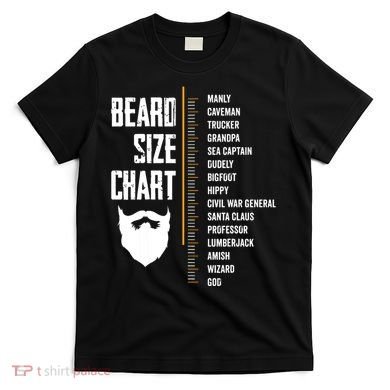 Beard Measurement Chart Beard Length Funny Growth Chart T-Shirt