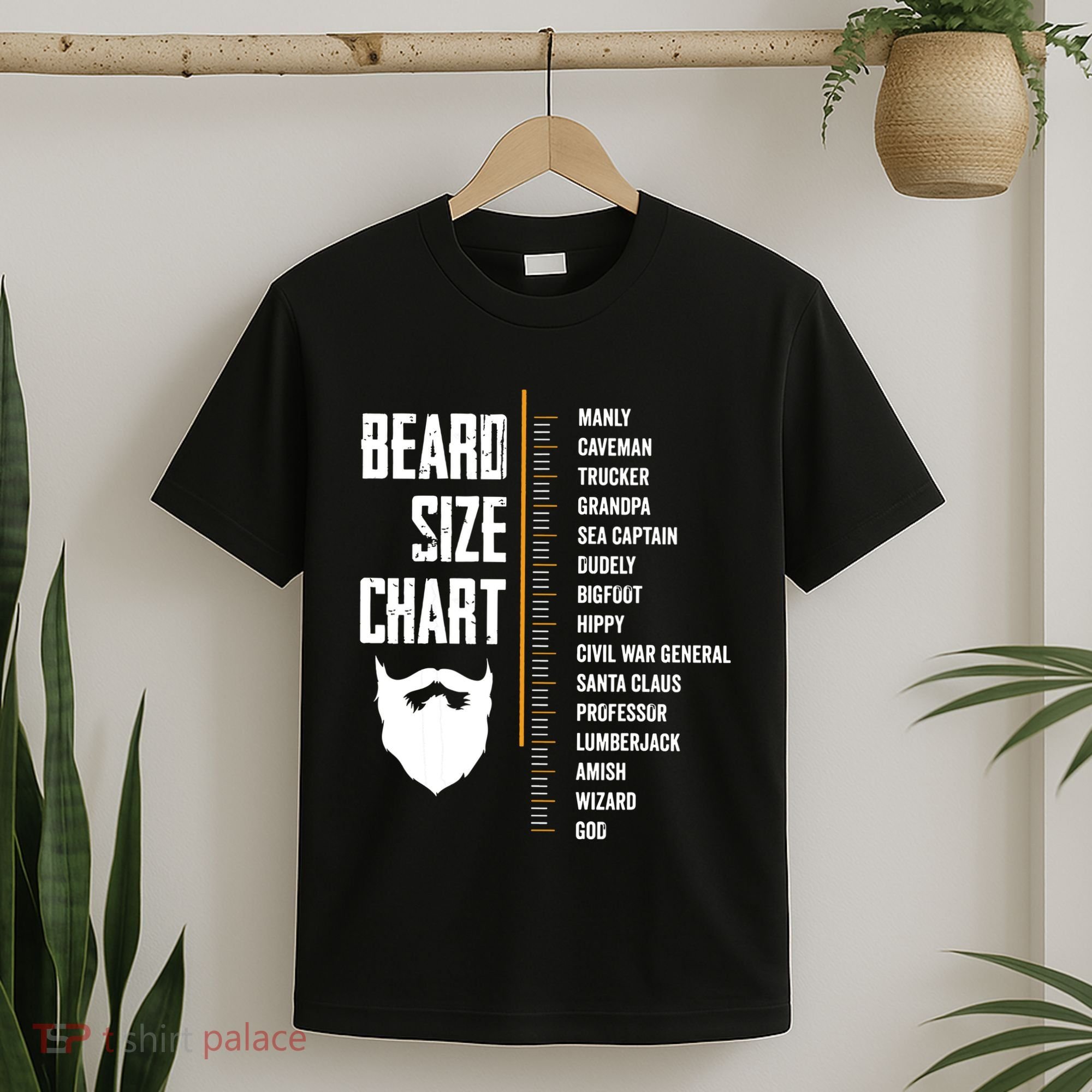 Beard Measurement Chart Beard Length Funny Growth Chart T-Shirt
