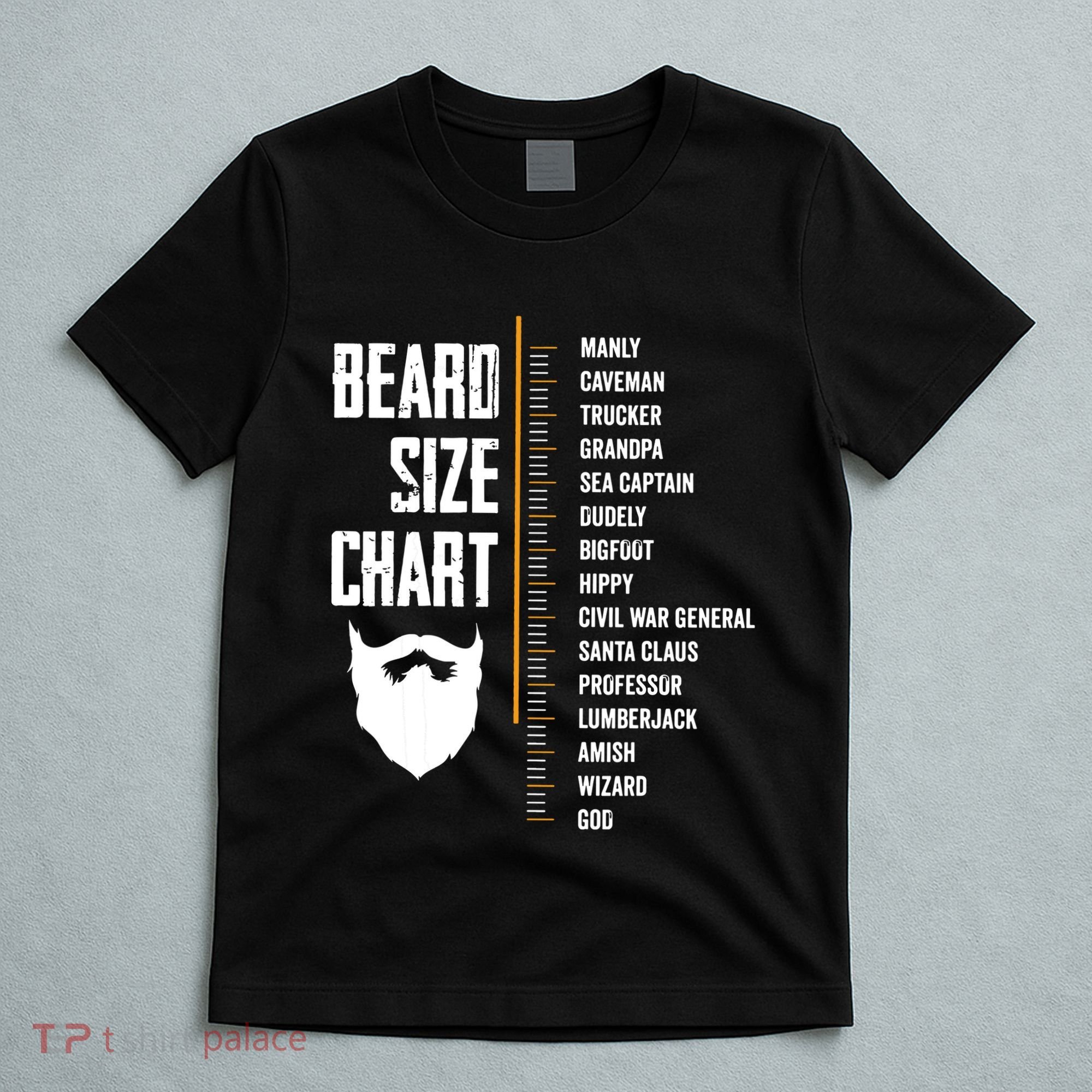 Beard Measurement Chart Beard Length Funny Growth Chart T-Shirt