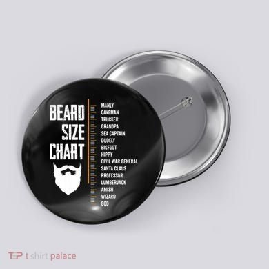 Beard Measurement Chart Beard Length Funny Growth Chart Button