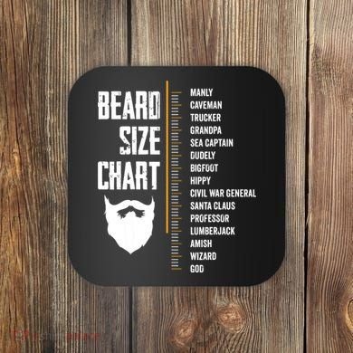 Beard Measurement Chart Beard Length Funny Growth Chart Coaster