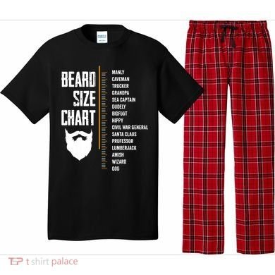 Beard Measurement Chart Beard Length Funny Growth Chart Pajama Set