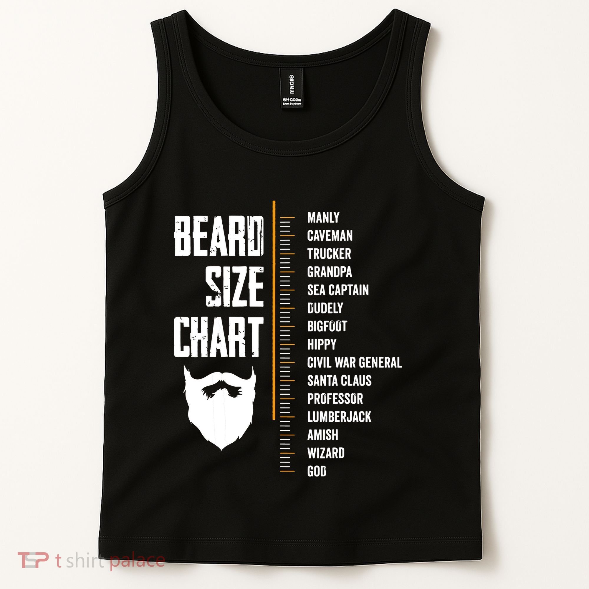 Beard Measurement Chart Beard Length Funny Growth Chart Tank Top
