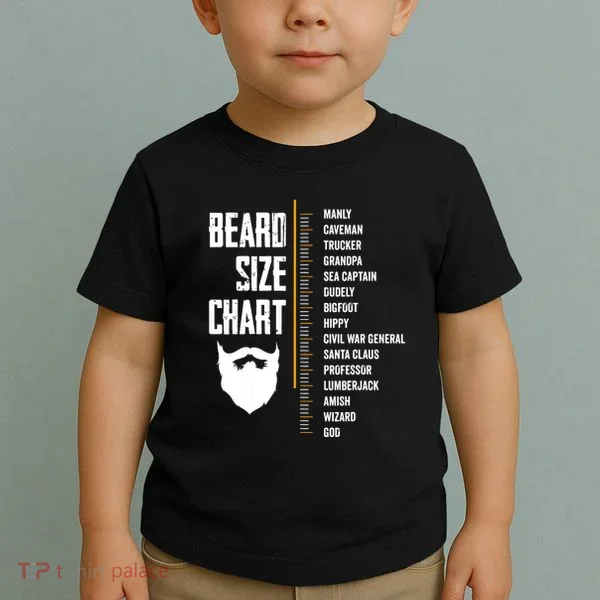 Beard Measurement Chart Beard Length Funny Growth Chart Toddler T-Shirt