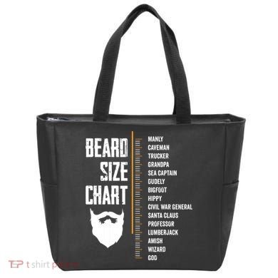 Beard Measurement Chart Beard Length Funny Growth Chart Tote Bag