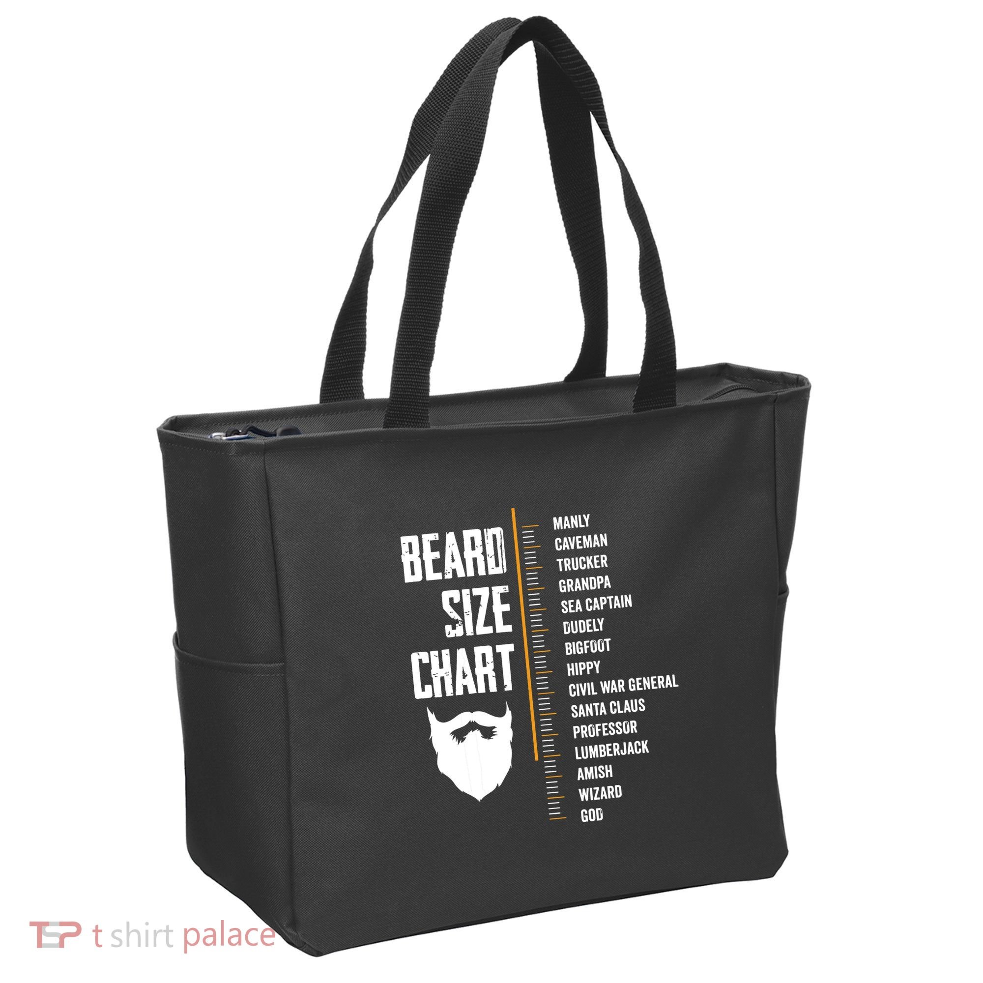 Beard Measurement Chart Beard Length Funny Growth Chart Tote Bag