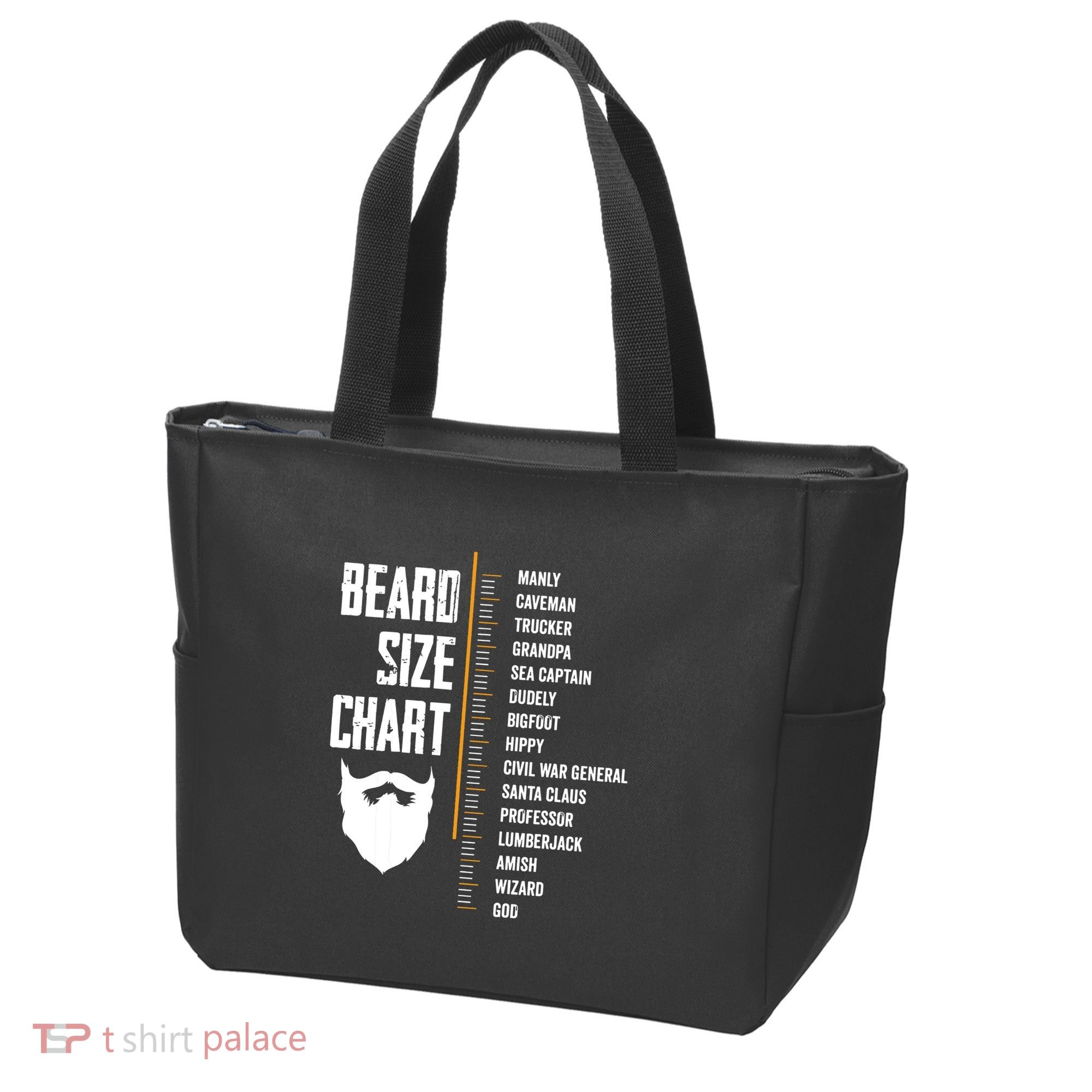 Beard Measurement Chart Beard Length Funny Growth Chart Tote Bag