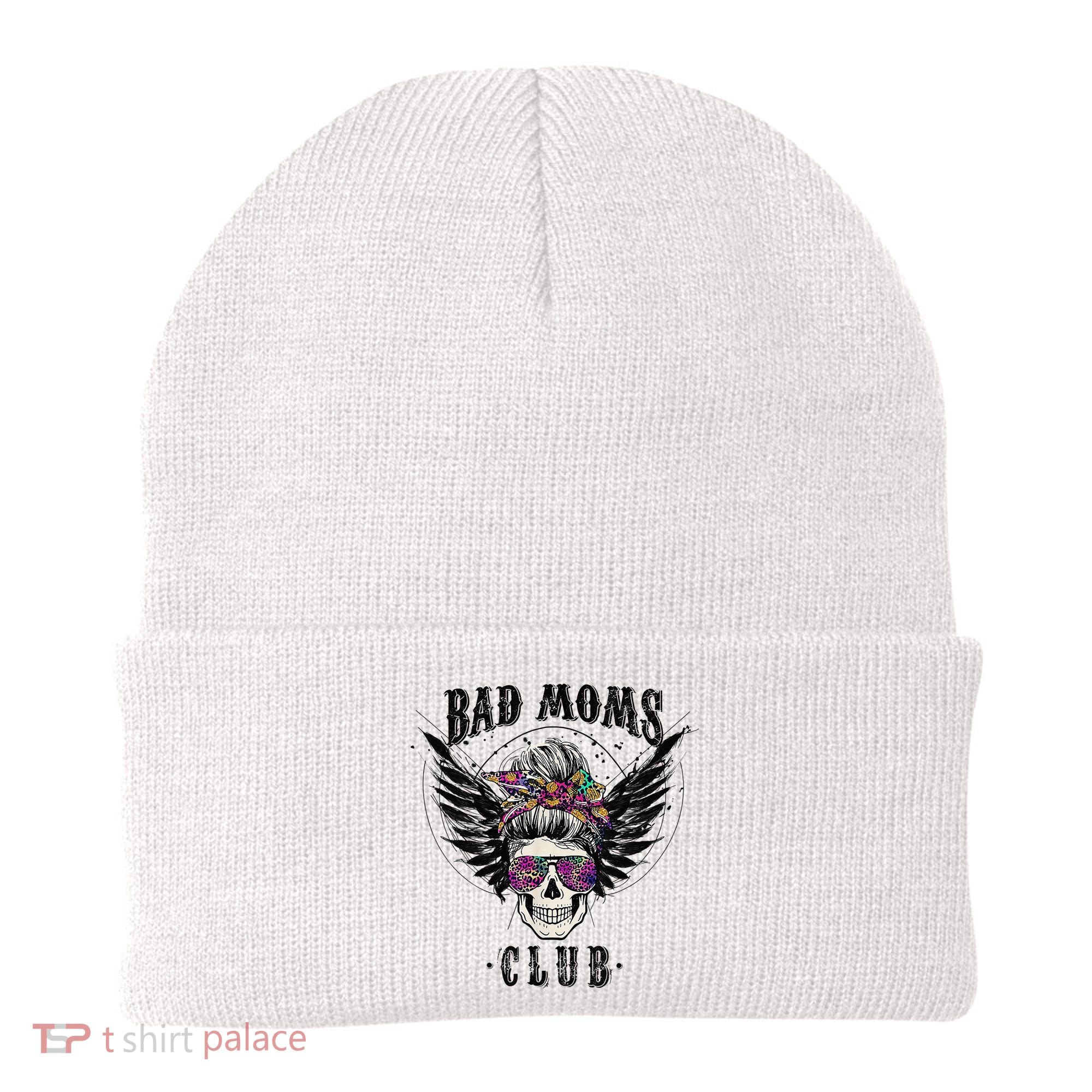 Bad Moms Club Leopard Skull Mom Funny Mom Mother's Day Beanie