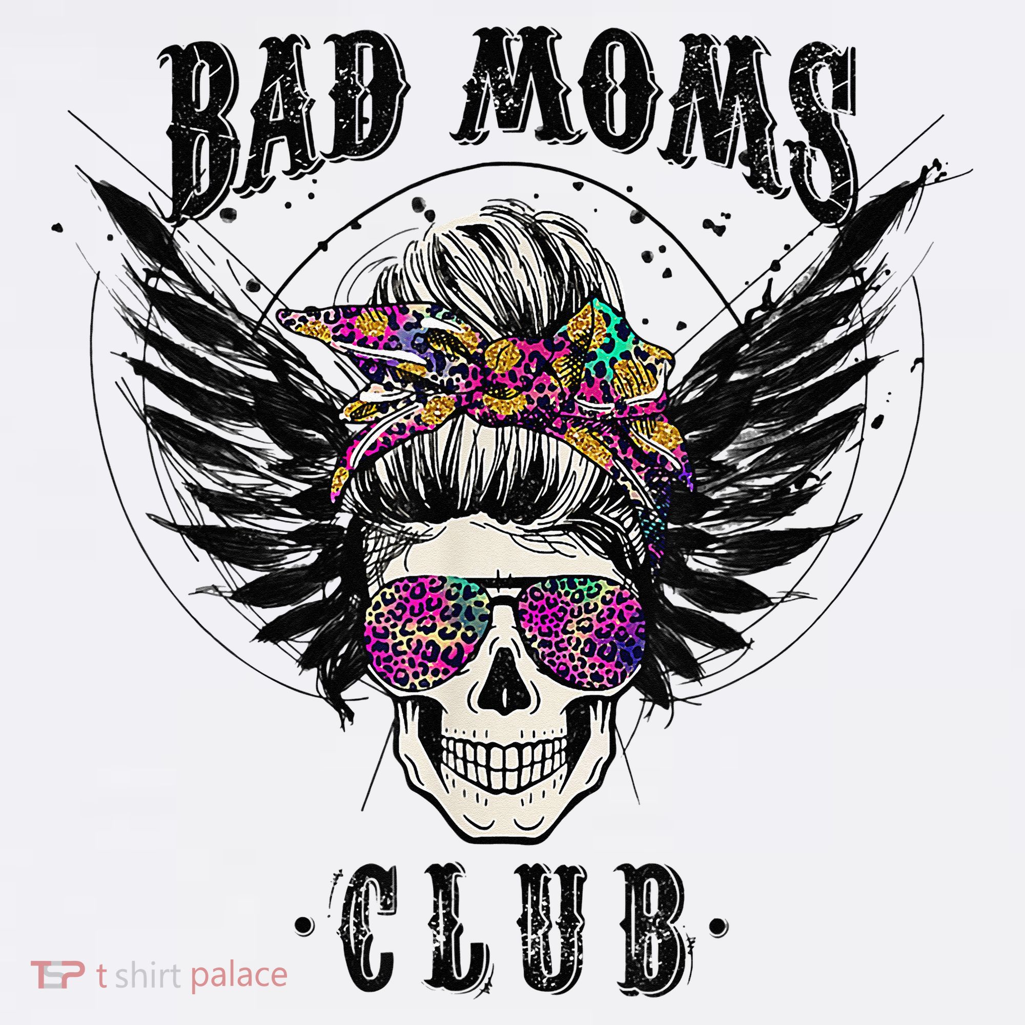 Bad Moms Club Leopard Skull Mom Funny Mom Mother's Day Beanie