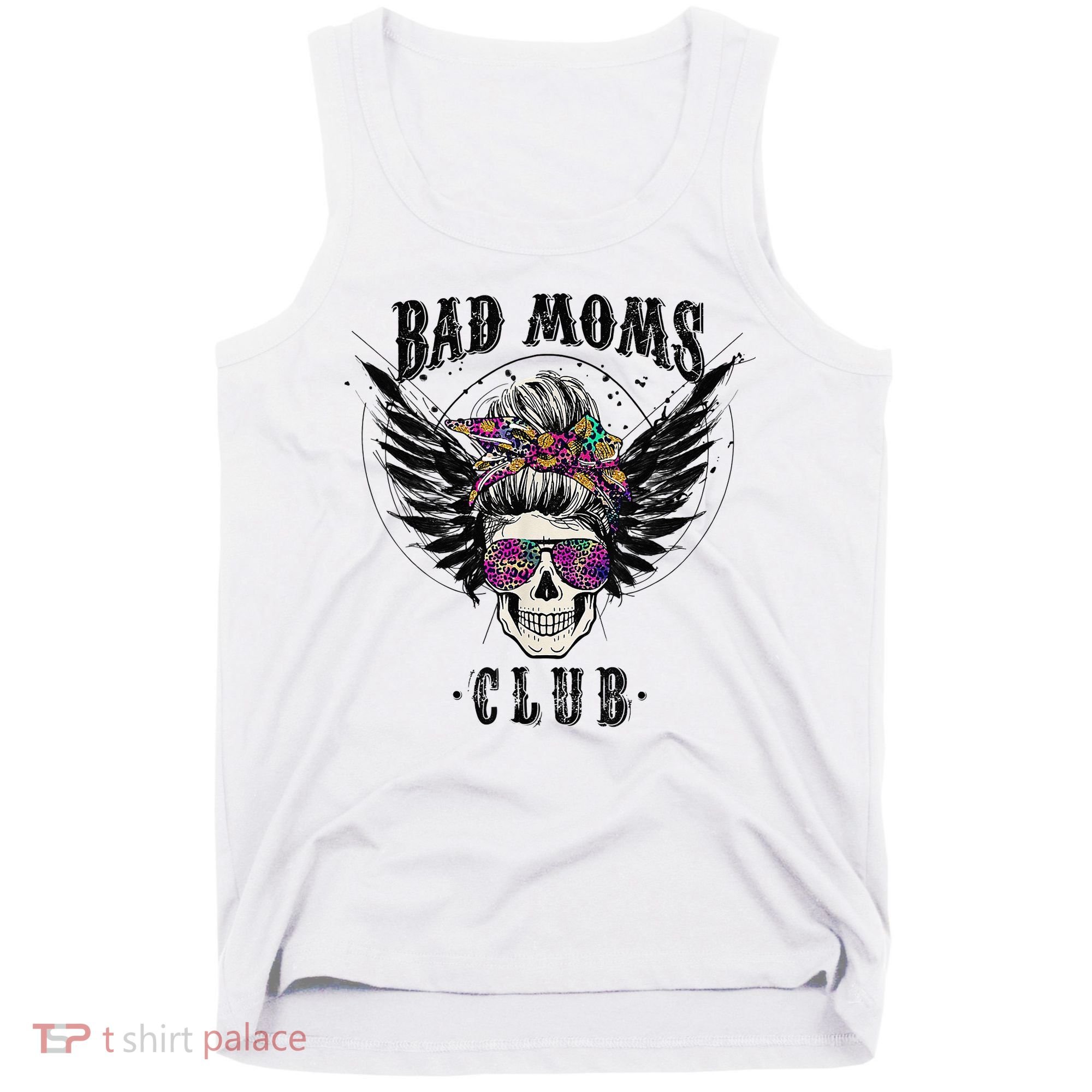 Bad Moms Club Leopard Skull Mom Funny Mom Mother's Day Tank Top