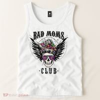 Bad Moms Club Leopard Skull Mom Funny Mom Mother's Day Tank Top thumb 2
