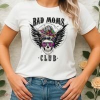 Bad Moms Club Leopard Skull Mom Funny Mom Mother's Day Women's T-Shirt thumb 2