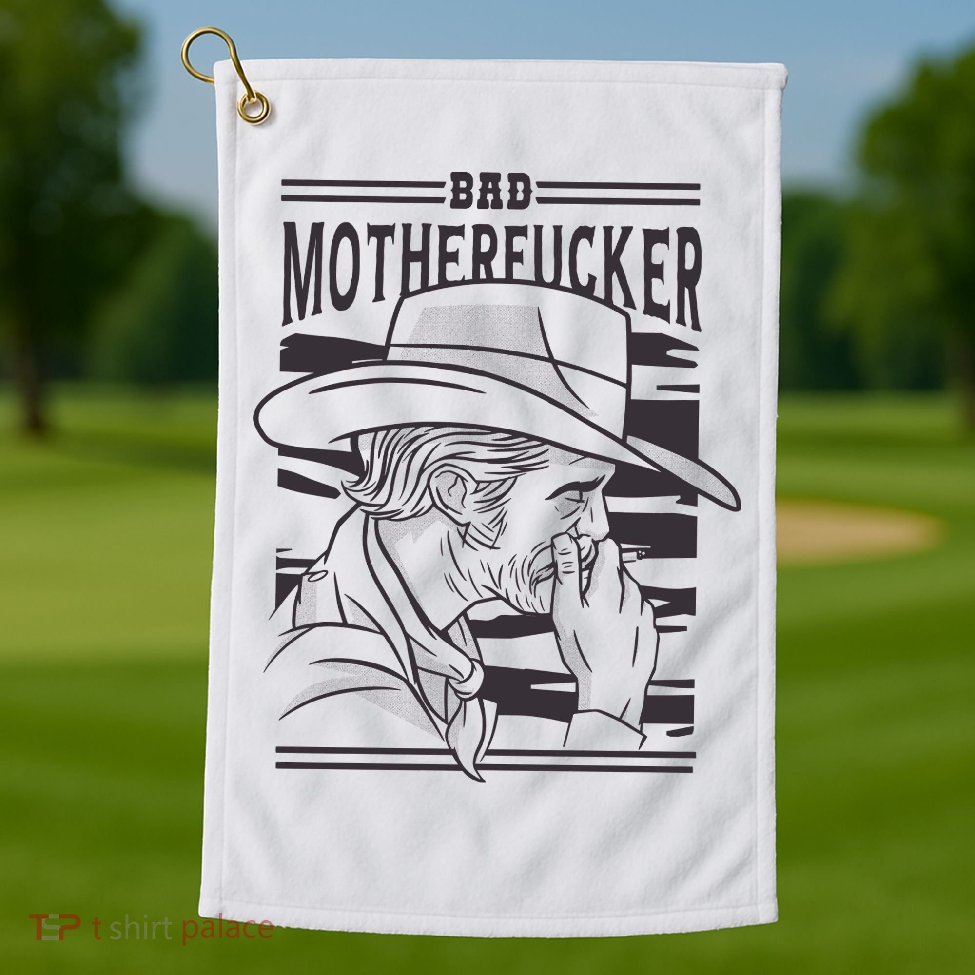 Bad Motherfucker Cowboy Golf Towel