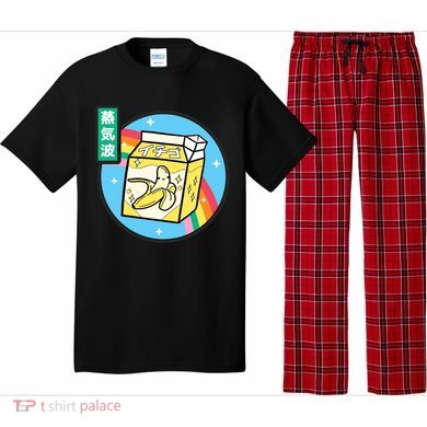 Banana Milk Carton Rainbow Japan Style Otaku Vaporwave Anime Funny Gift Pajama Set