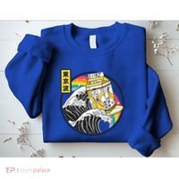 Banana Milk Carton Surfing Wave Rainbow Kawaii Vaporwave Gift Sweatshirt thumb 2