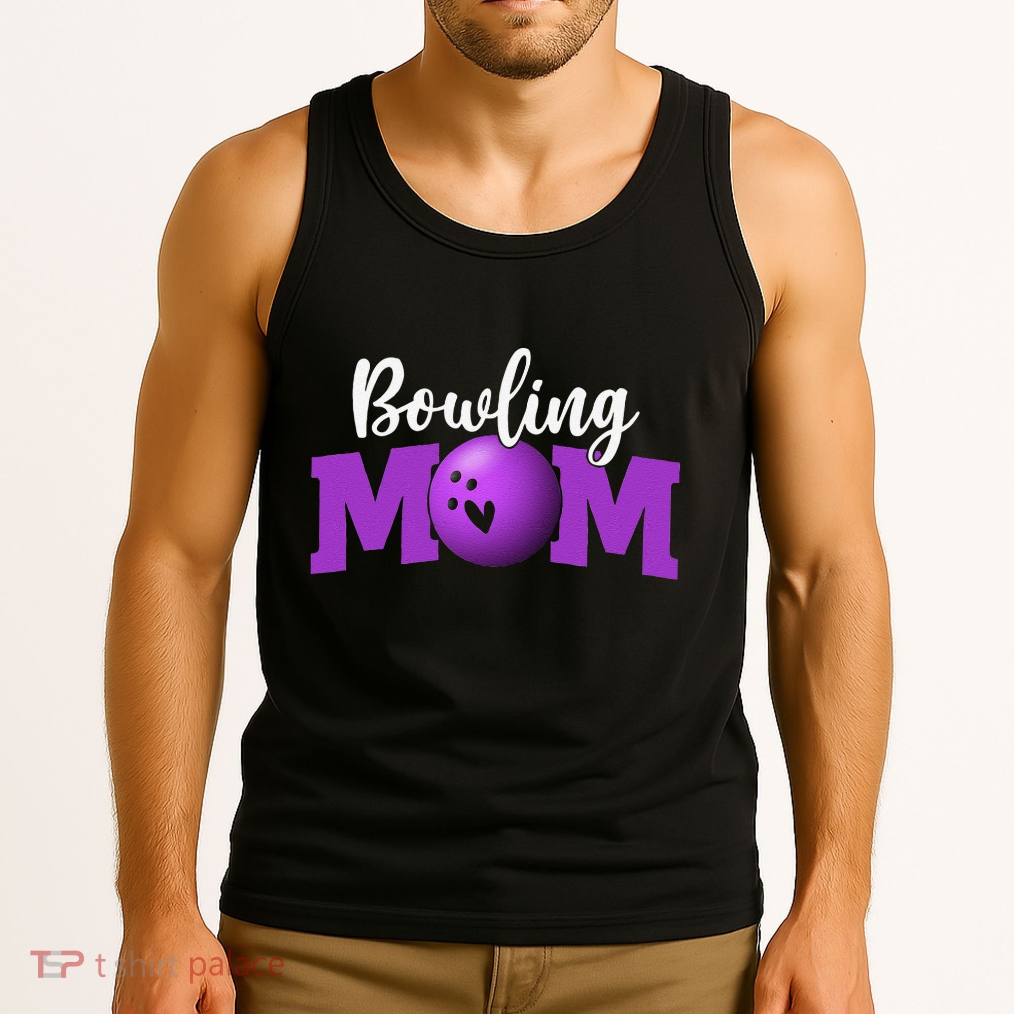 Bowling Mom Cute Letter Print Women Cute Mother's Day Tank Top