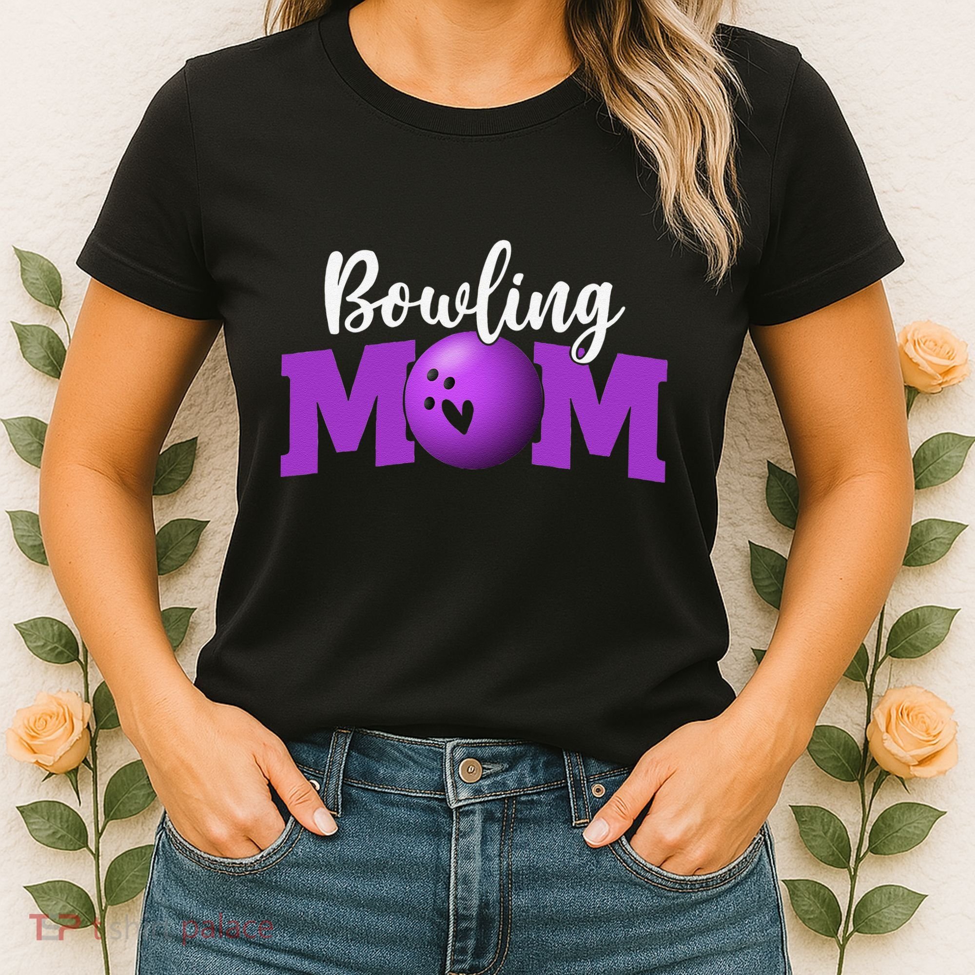 Bowling Mom Cute Letter Print Women Cute Mother's Day Women's T-Shirt