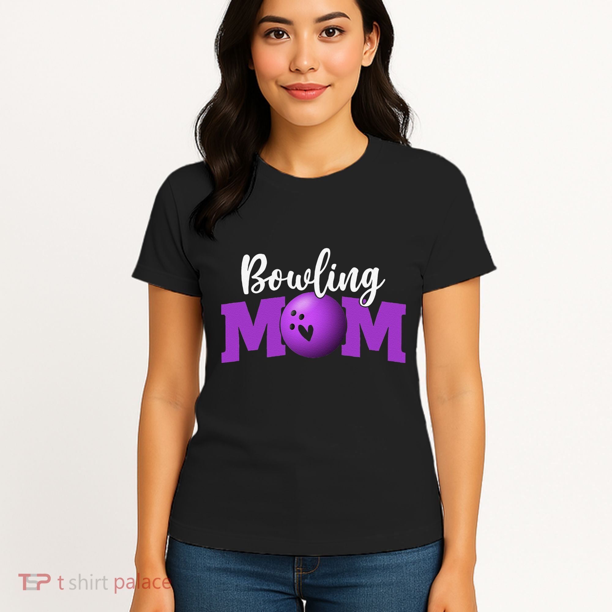 Bowling Mom Cute Letter Print Women Cute Mother's Day Women's T-Shirt