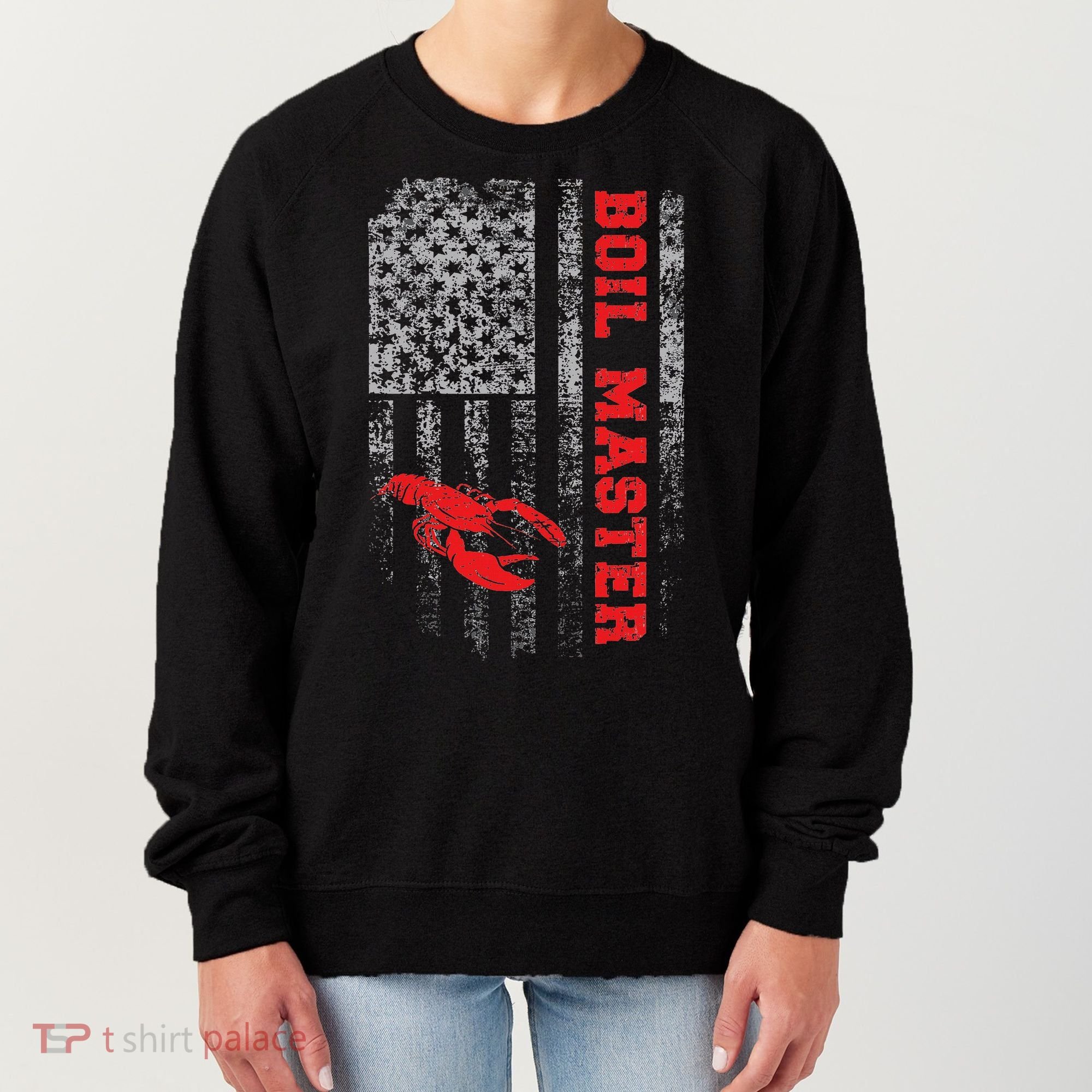 Boil Master Crawfish American Flag Crawdaddy Crayfish Women's Sweatshirt
