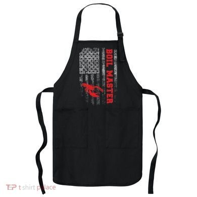 Boil Master Crawfish American Flag Crawdaddy Crayfish Apron